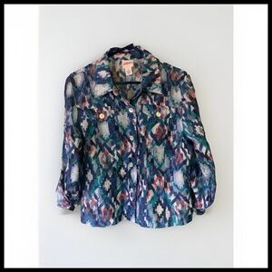 Ruby Rd. Size 14 Multicolor Button Down Shirt